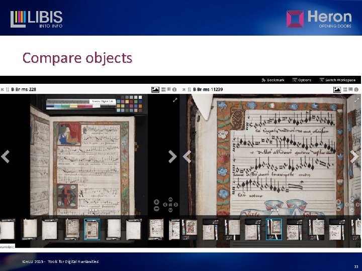 Compare objects IGe. LU 2015 - Tools for Digital Humanities 33 