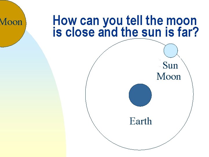 Moon Sun How can you tell the moon is close and the sun is