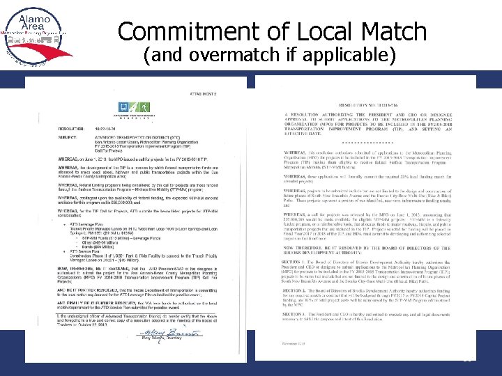 Commitment of Local Match (and overmatch if applicable) 38 