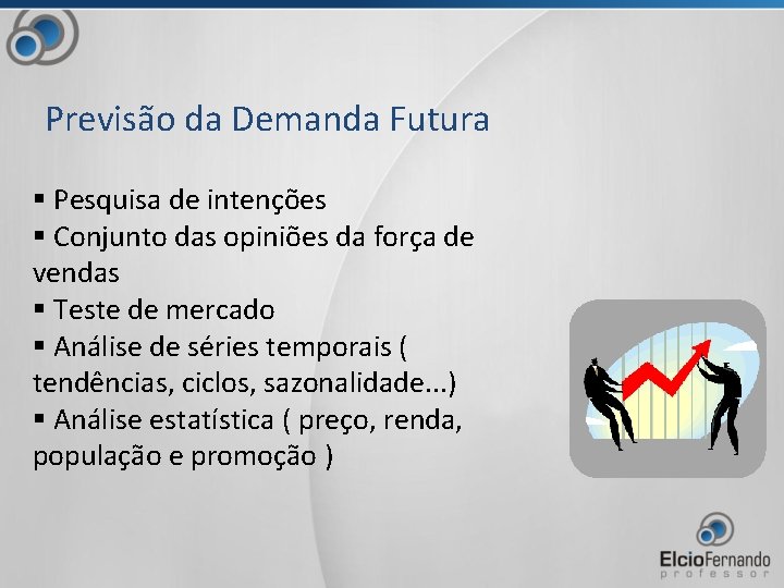 Previsão da Demanda Futura § Pesquisa de intenções § Conjunto das opiniões da força