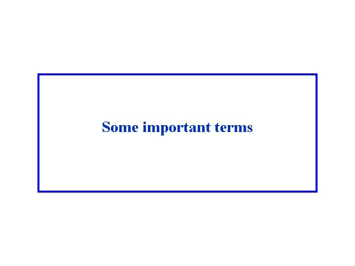 Some important terms 