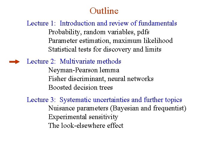 Outline Lecture 1: Introduction and review of fundamentals Probability, random variables, pdfs Parameter estimation,