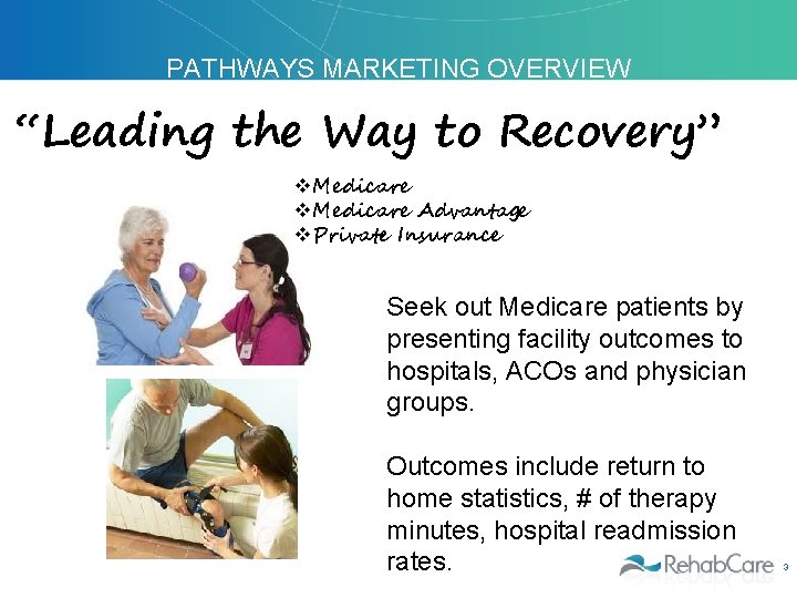 PATHWAYS MARKETING OVERVIEW “Leading the Way to Recovery” v. Medicare Advantage v. Private Insurance
