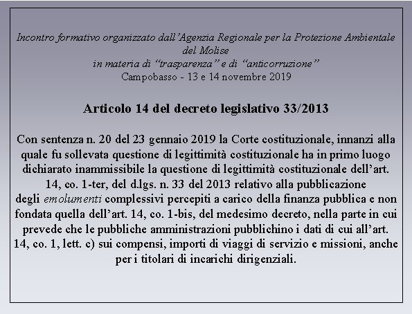 Incontro formativo organizzato dall’Agenzia Regionale per la Protezione Ambientale del Molise in materia di