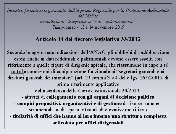 Incontro formativo organizzato dall’Agenzia Regionale per la Protezione Ambientale del Molise in materia di