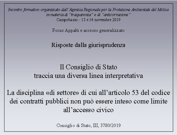 Incontro formativo organizzato dall’Agenzia Regionale per la Protezione Ambientale del Molise in materia di