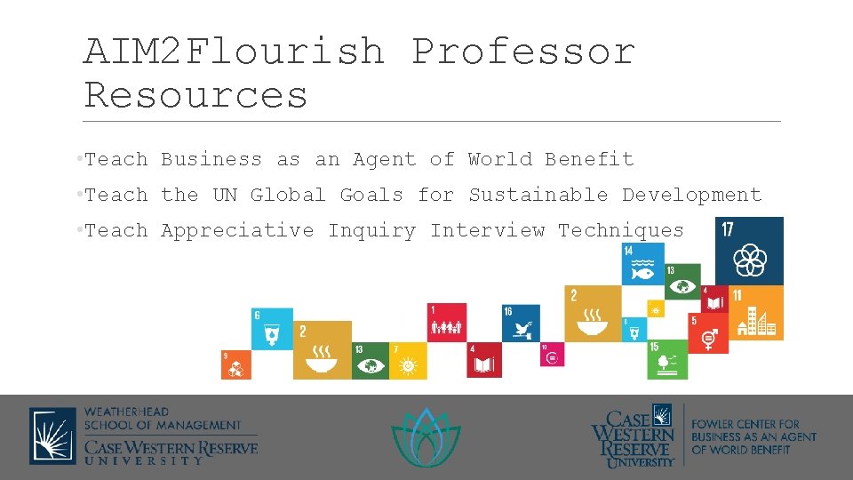 AIM 2 Flourish Professor Resources • Teach Business as an Agent of World Benefit