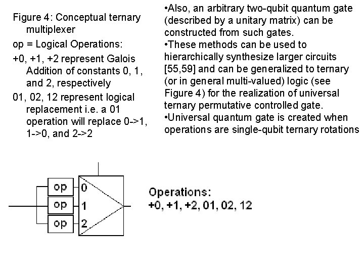 Figure 4: Conceptual ternary multiplexer op = Logical Operations: +0, +1, +2 represent Galois