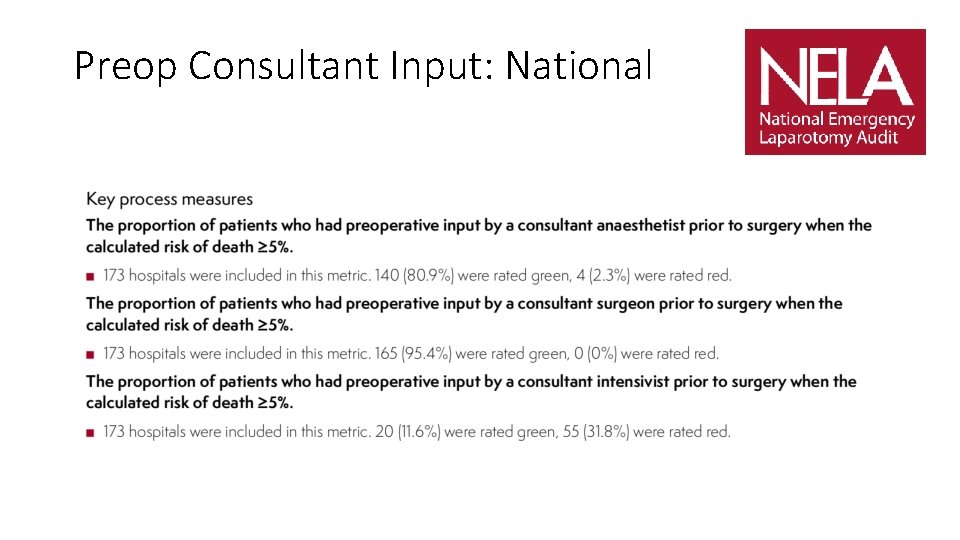 Preop Consultant Input: National 