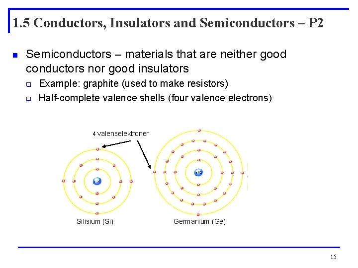 1. 5 Conductors, Insulators and Semiconductors – P 2 n Semiconductors – materials that 1. 5 Conductors, Insulators and Semiconductors – P 2 n Semiconductors – materials that