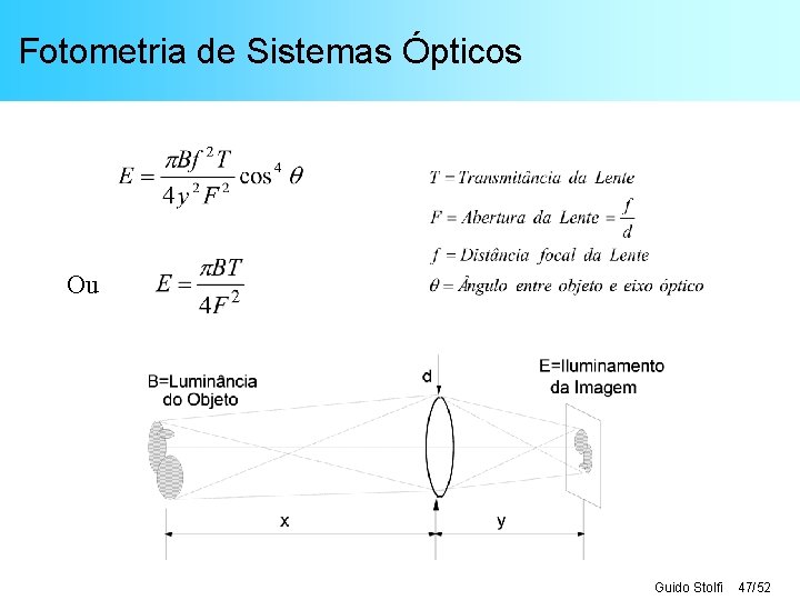 Fotometria de Sistemas Ópticos Ou Guido Stolfi 47/52 