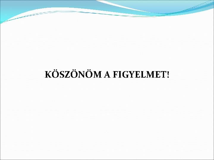 KÖSZÖNÖM A FIGYELMET! KÖSZÖNÖM A FIGYELMET!