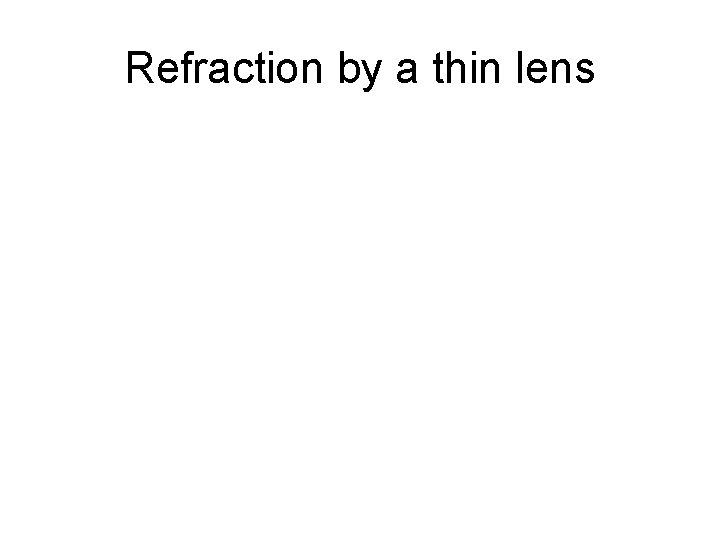 Refraction by a thin lens 