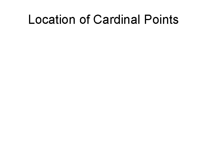 Location of Cardinal Points 