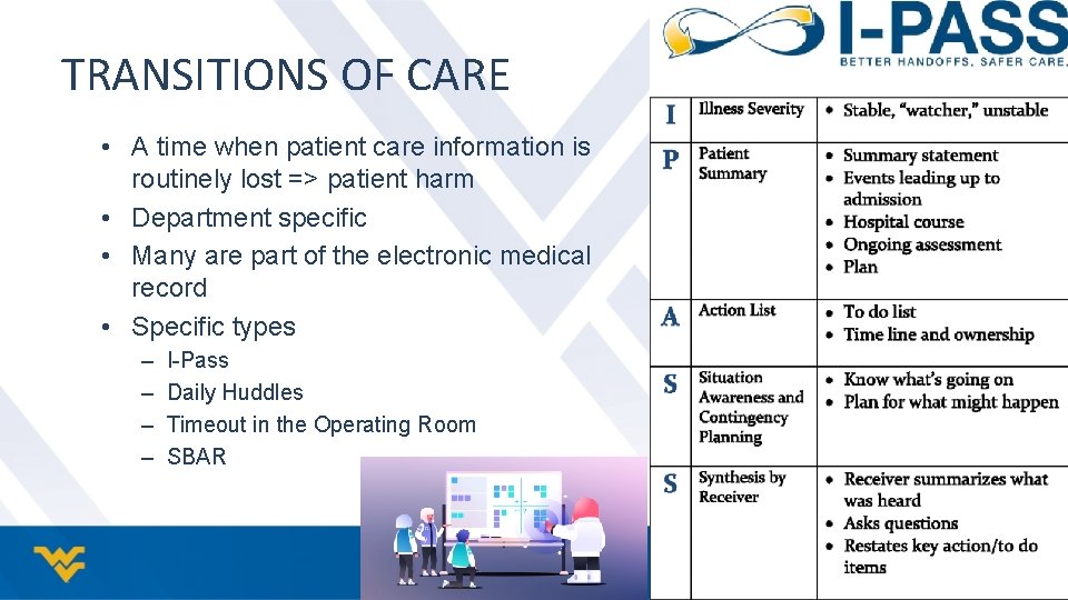 TRANSITIONS OF CARE • A time when patient care information is routinely lost =>