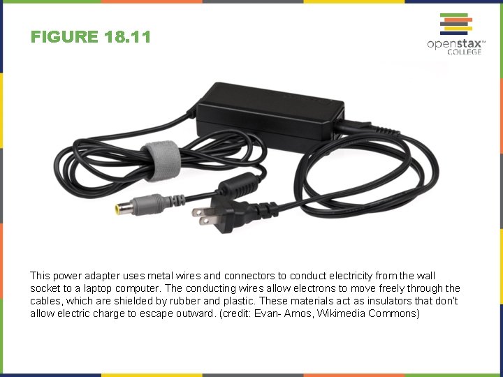 FIGURE 18. 11 This power adapter uses metal wires and connectors to conduct electricity