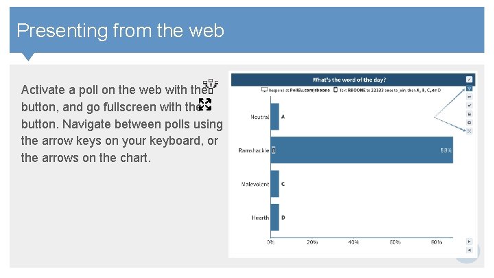 Contents Presenting from the web Activate a poll on the web with the button, Contents Presenting from the web Activate a poll on the web with the button,