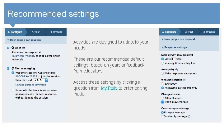 Contents Recommended settings What is this? You can register your students to see who Contents Recommended settings What is this? You can register your students to see who