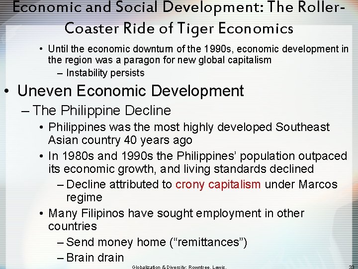 Economic and Social Development: The Roller. Coaster Ride of Tiger Economics • Until the