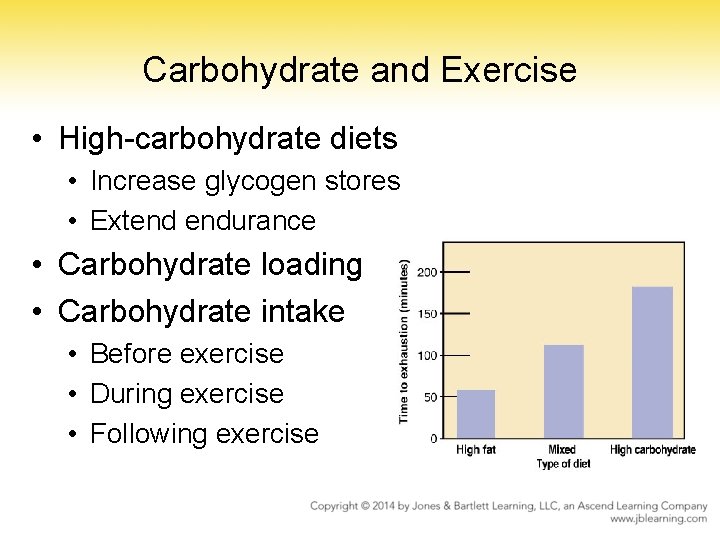 Carbohydrate and Exercise • High-carbohydrate diets • Increase glycogen stores • Extend endurance •