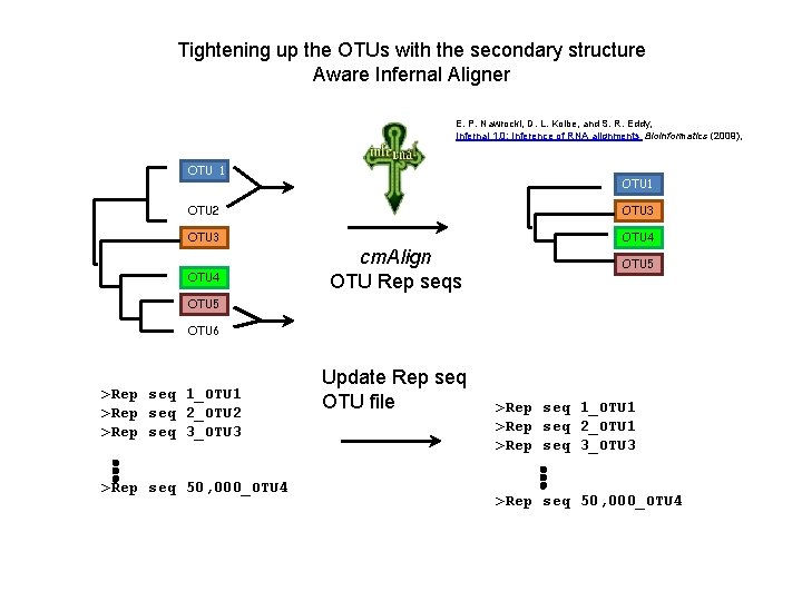 Tightening up the OTUs with the secondary structure Aware Infernal Aligner E. P. Nawrocki, Tightening up the OTUs with the secondary structure Aware Infernal Aligner E. P. Nawrocki,