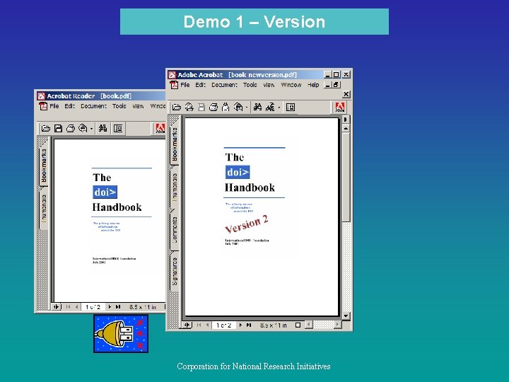 Demo 1 – Version Tool Bar Corporation for National Research Initiatives 