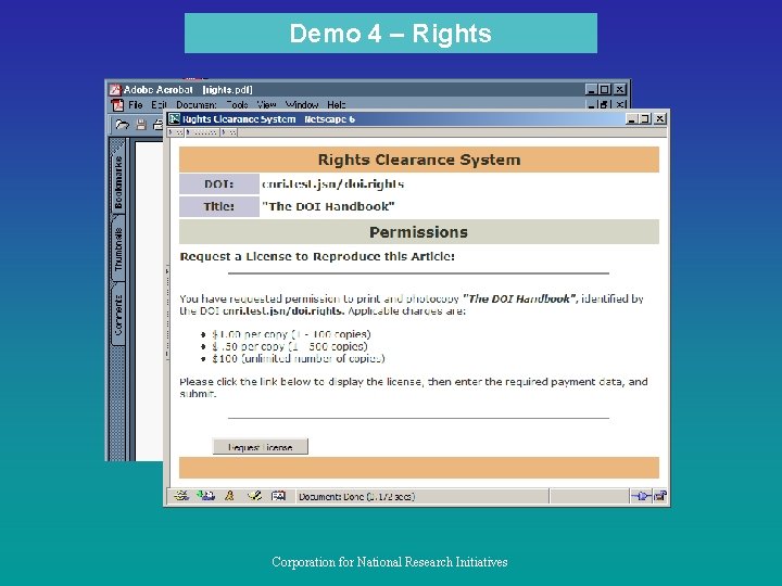 Demo 4 – Rights Corporation for National Research Initiatives 