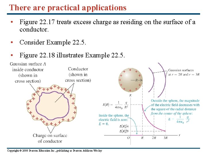 There are practical applications • Figure 22. 17 treats excess charge as residing on