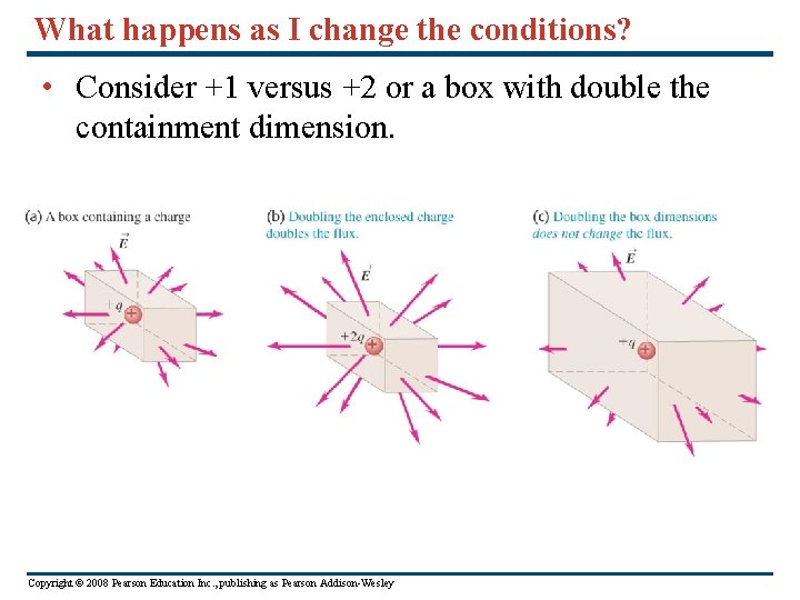 What happens as I change the conditions? • Consider +1 versus +2 or a