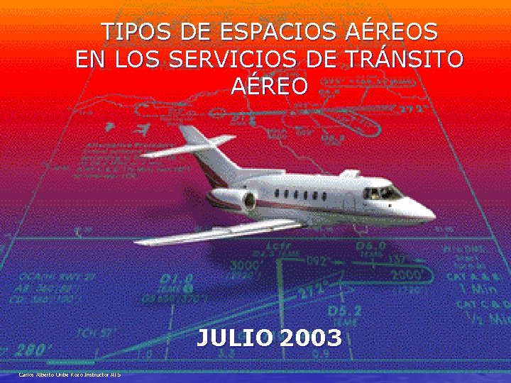 TIPOS DE ESPACIOS AÉREOS EN LOS SERVICIOS DE TRÁNSITO AÉREO JULIO 2003 Carlos Alberto