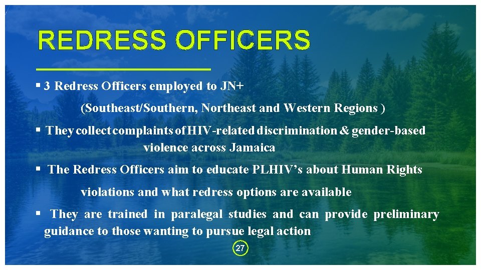 REDRESS OFFICERS § 3 Redress Officers employed to JN+ (Southeast/Southern, Northeast and Western Regions