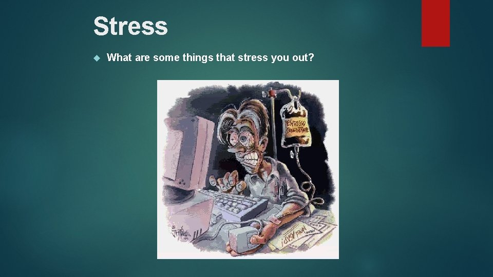 Stress What are some things that stress you out? 
