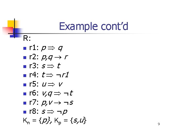 Example cont’d R: n r 1: n r 2: n r 3: n r