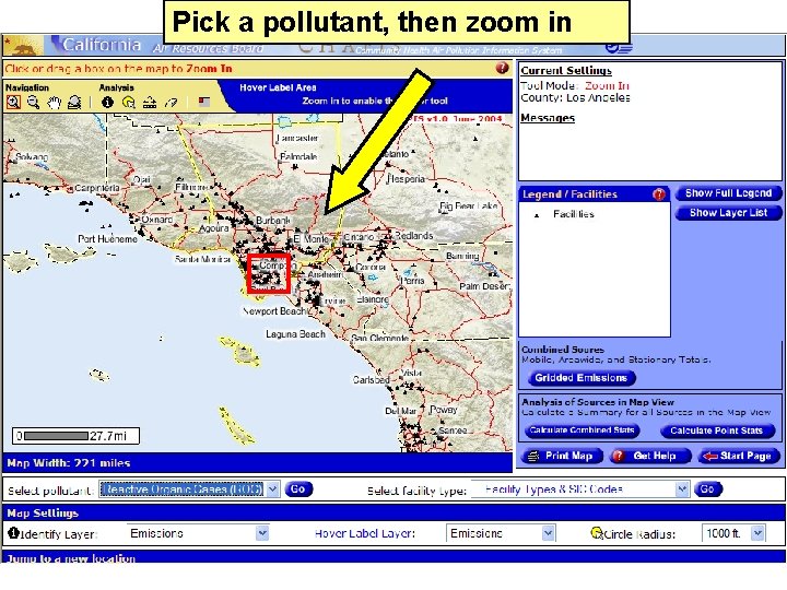 Pick a pollutant, then zoom in 17 