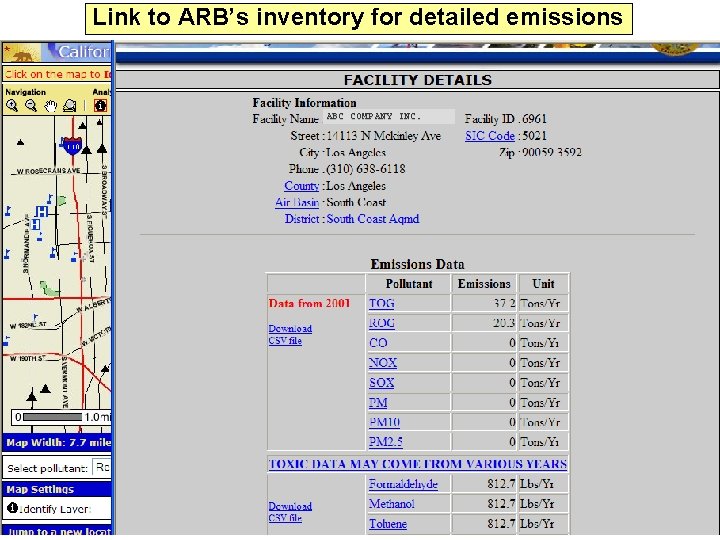 Link to ARB’s inventory for detailed emissions ABC COMPANY INC. 19 