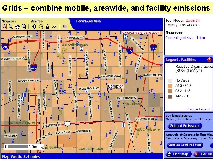 Grids – combine mobile, areawide, and facility emissions 21 
