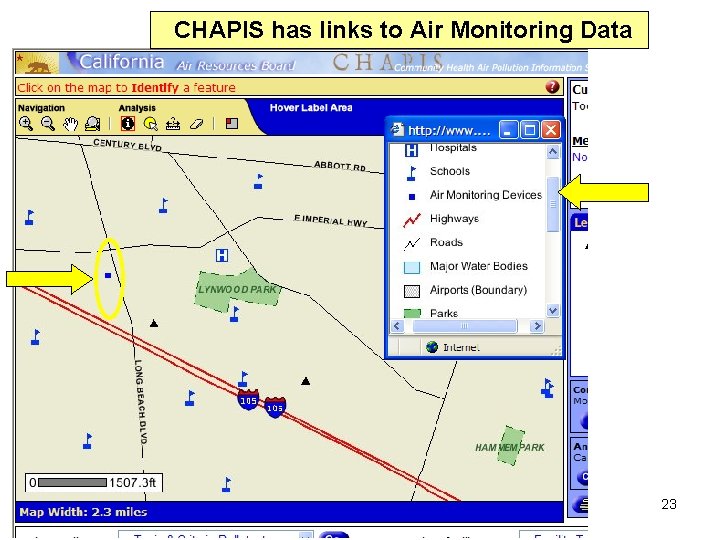  CHAPIS has links to Air Monitoring Data 23 