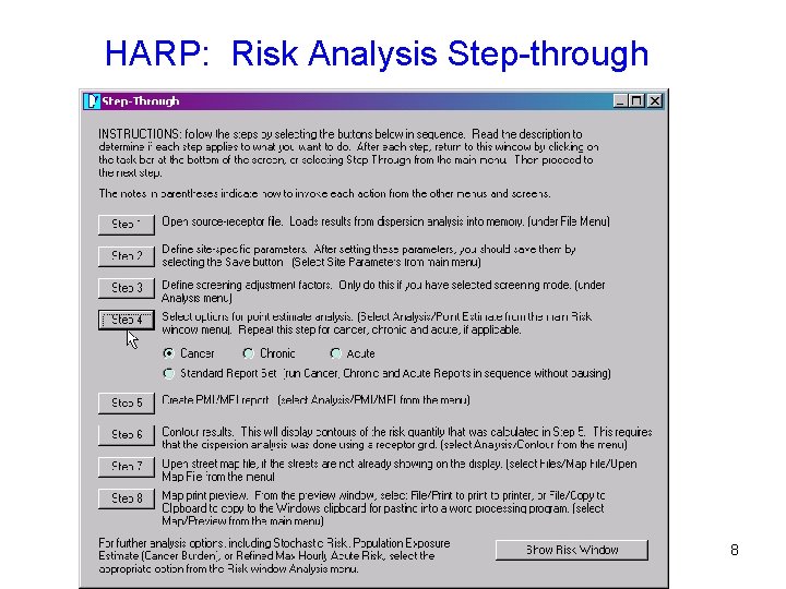 HARP: Risk Analysis Step-through 8 