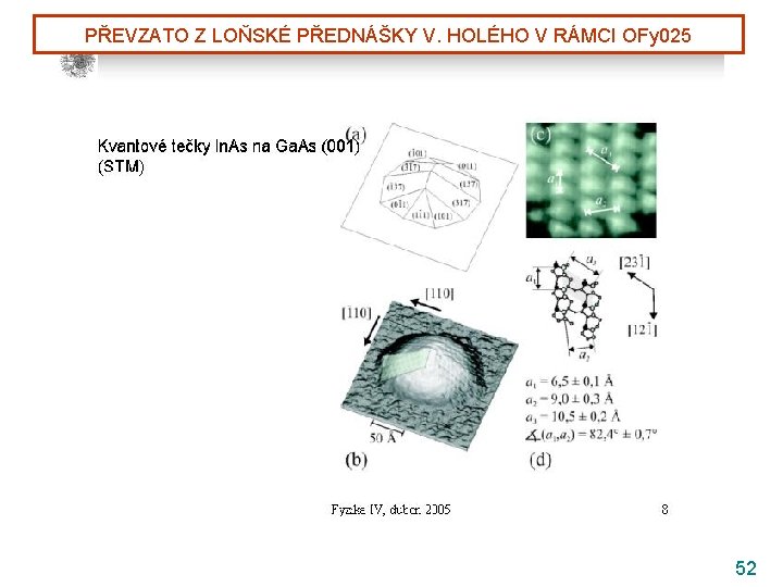 PŘEVZATO Z LOŇSKÉ PŘEDNÁŠKY V. HOLÉHO V RÁMCI OFy 025 52 