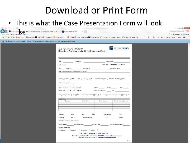 Download or Print Form • This is what the Case Presentation Form will look Download or Print Form • This is what the Case Presentation Form will look