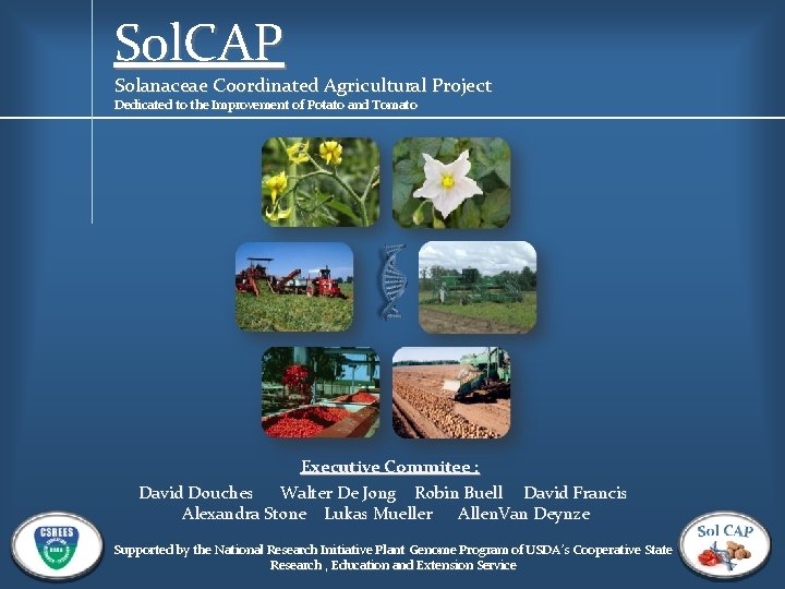 Sol. CAP Solanaceae Coordinated Agricultural Project Dedicated to the Improvement of Potato and Tomato