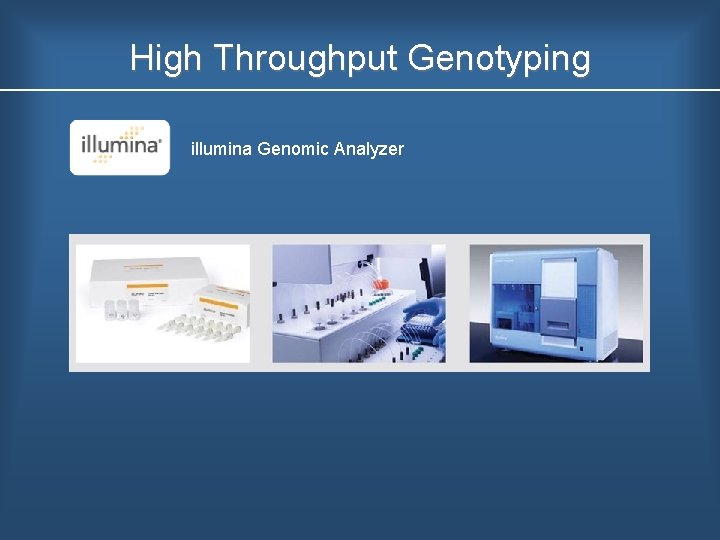 High Throughput Genotyping illumina Genomic Analyzer 