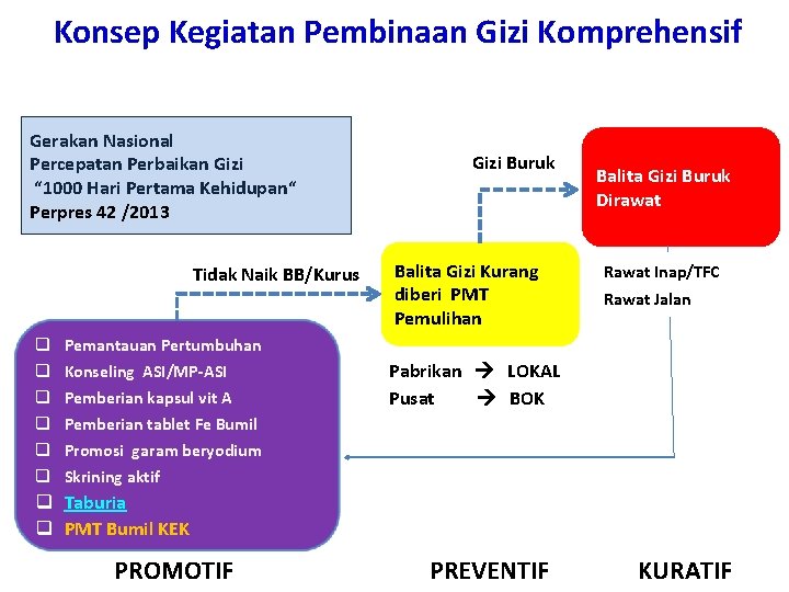 Konsep Kegiatan Pembinaan Gizi Komprehensif Gerakan Nasional Percepatan Perbaikan Gizi “ 1000 Hari Pertama