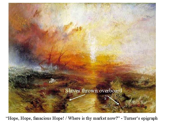 Slaves thrown overboard “Hope, fanacious Hope! / Where is thy market now? ” -