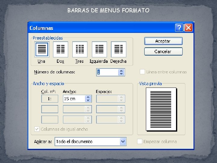 BARRAS DE MENUS FORMATO 