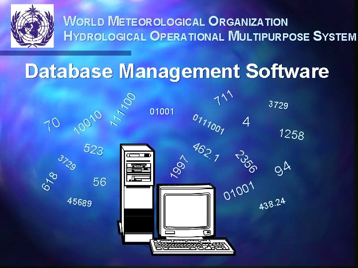 WORLD METEOROLOGICAL ORGANIZATION HYDROLOGICAL OPERATIONAL MULTIPURPOSE SYSTEM 0 1 0 0 1 61 8