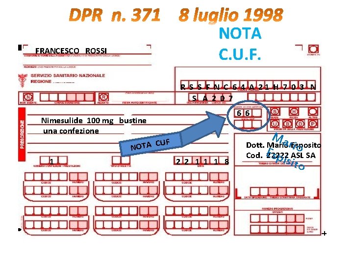 FRANCESCO ROSSI NOTA C. U. F. R S S F N C 6 4