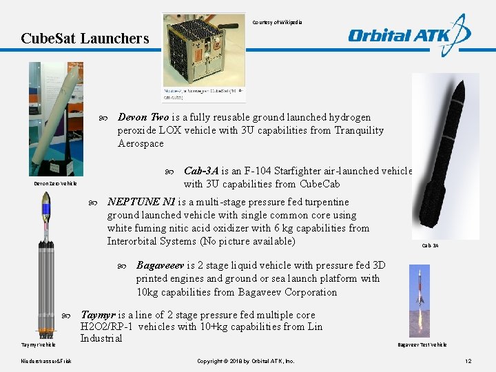 Courtesy of Wikipedia Cube. Sat Launchers Devon Two is a fully reusable ground launched Courtesy of Wikipedia Cube. Sat Launchers Devon Two is a fully reusable ground launched