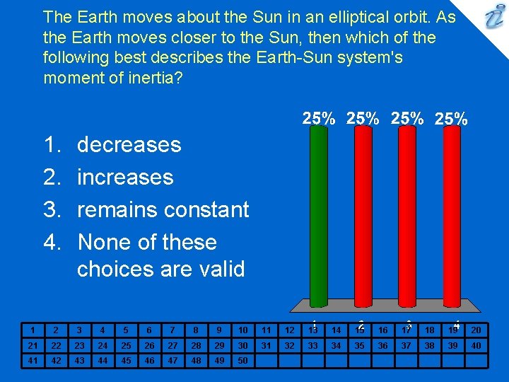 The Earth moves about the Sun in an elliptical orbit. As the Earth moves The Earth moves about the Sun in an elliptical orbit. As the Earth moves