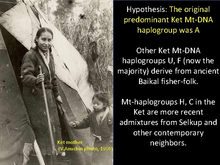 Hypothesis: The original predominant Ket Mt-DNA haplogroup was A , Other Ket Mt-DNA haplogroups